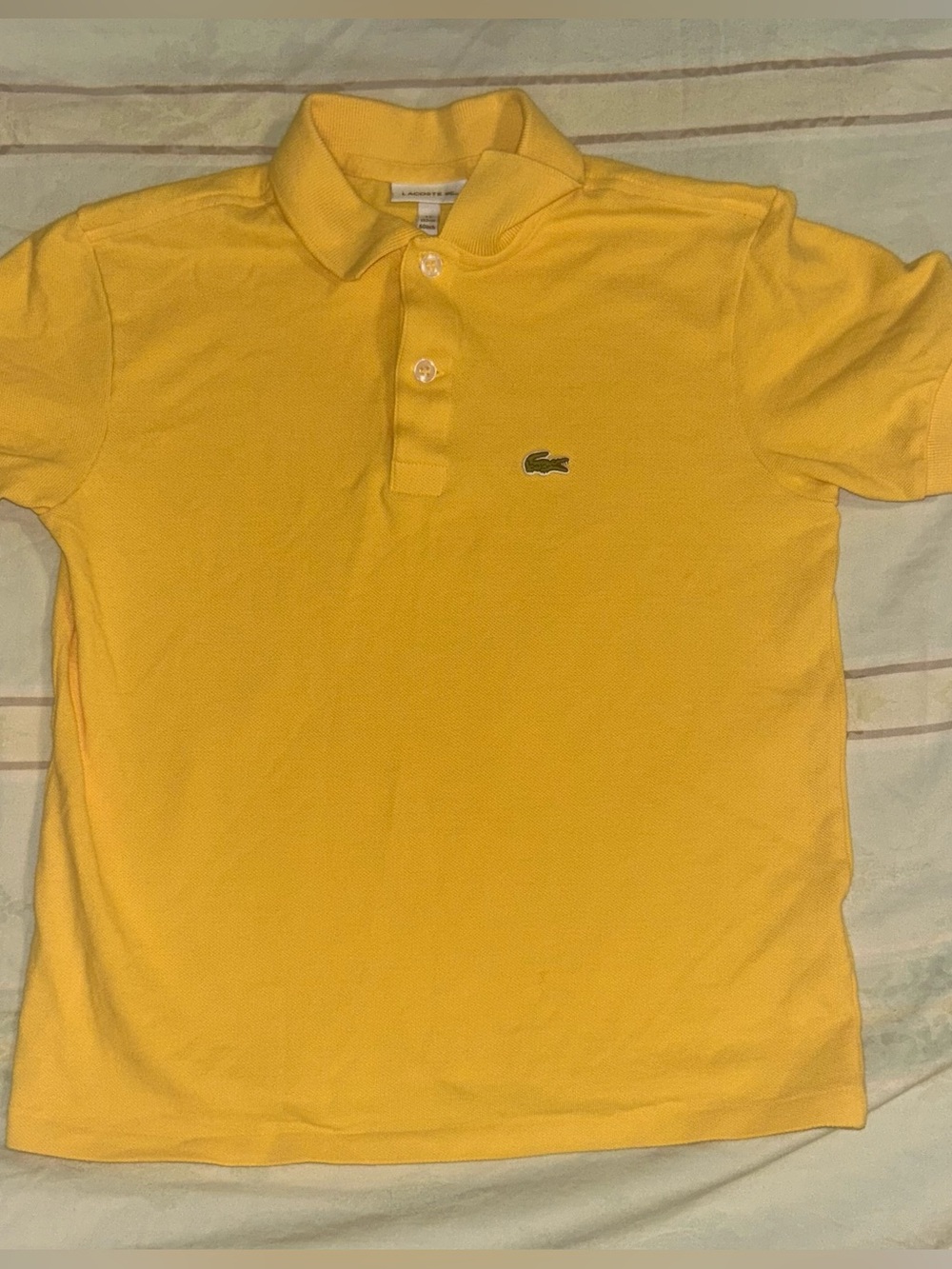Lacoste Yellow Boys' EUC Short Sleeve Pique Polo